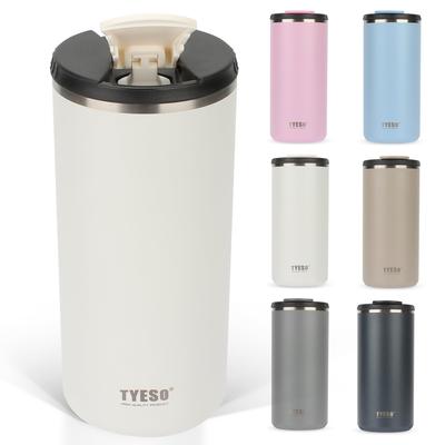 TYESO Tumbler with Lid, Leak-Proof, Vacuum Insulated, Large Capacity, Stainless Steel Thermos, Water Bottle, Coffee Cup, Direct Drinking, Portable,