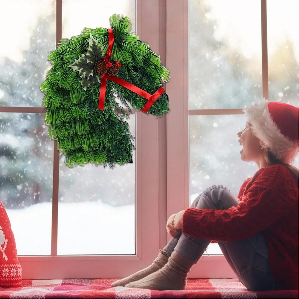 Horsehead Wreath Realistic Holiday Garland Handmade Christmas Horsehead Wreath For Porch Bedroom Dining Kitchen Living Room