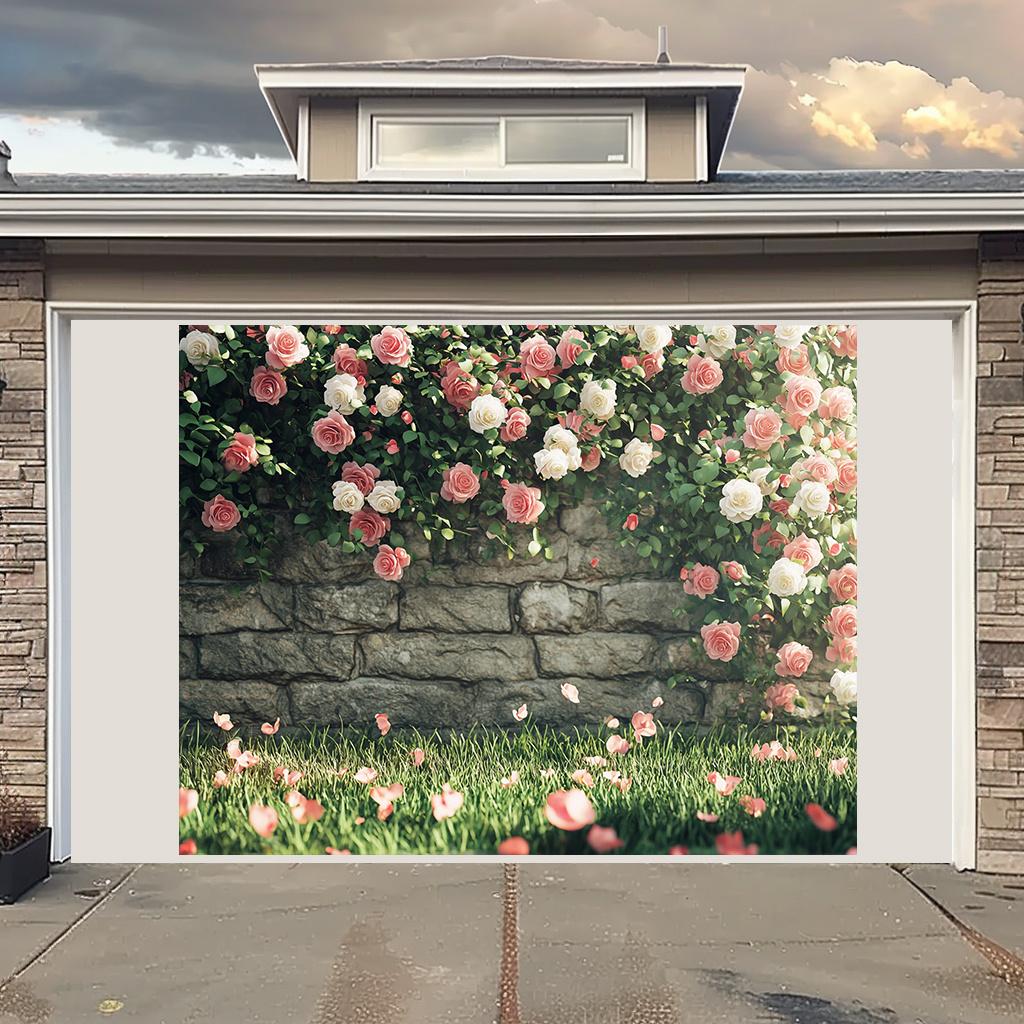 One piece: pink flower wall party decoration background garden natural scenery photography background wedding background