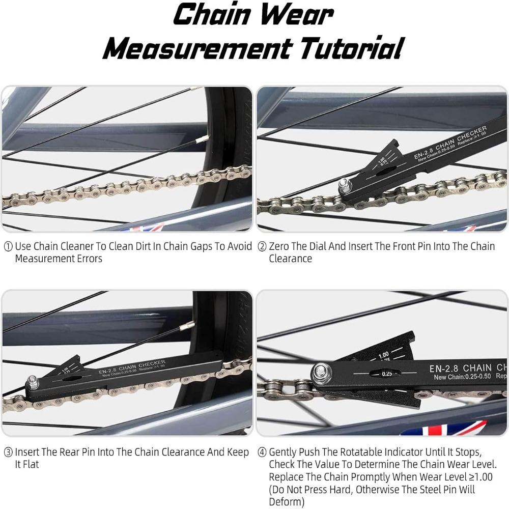 Lightweight Bike Chain Checker Tool Aluminum Alloy Chain Wear Checker Mountain Bike Repair