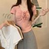 Pink Short Sleeve T Shirt With Embroidery For Elegant Casual Wear