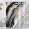 Black And Gold Marble Shower Curtain - Grey Abstract Modern Luxury Decor - Washable Fabric Curtain - Minimalist Bathroom Decor
