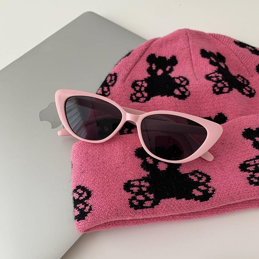Niche High-End Sense Retro Versatile Cat Eye Pink Sunglasses Women'S Sunscreen Face Small Frame Sunglasses