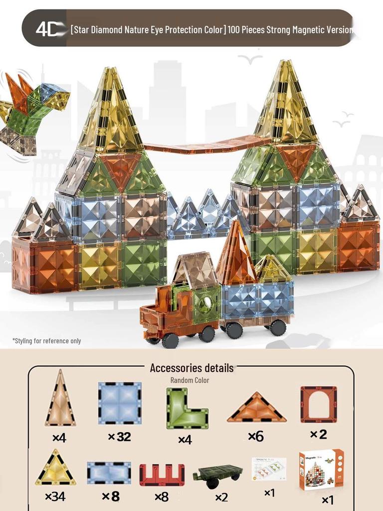 Emerald Magnetic Window Tiles: Children's Educational Building Blocks