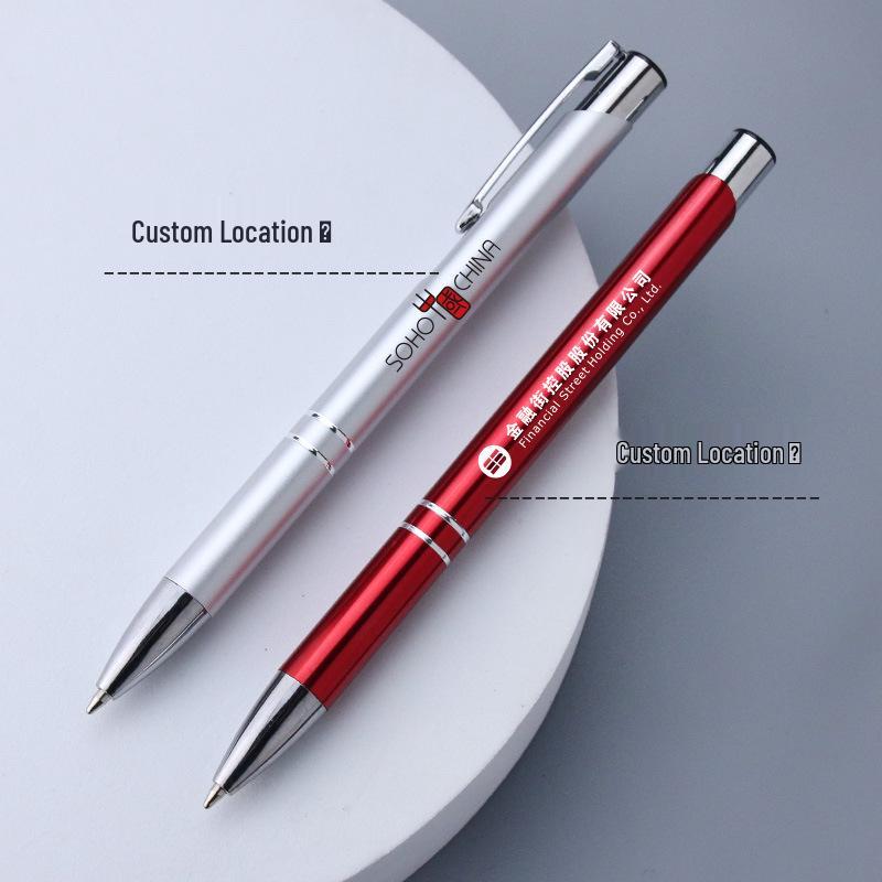 Aluminum Barrel Oil-Based Ballpoint Pen - Custom Logo, Creative Gift, Engraving Option, Advertising Pen