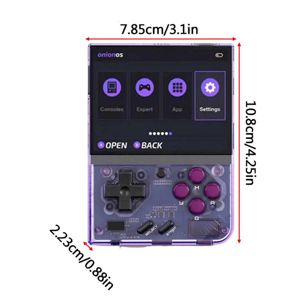 Mini Plus Handheld Game Console Mini+ 3.5-inch IPS Screen  Purple with 128GB TF Card