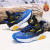 Children's Basketball Shoes Leather Surface New Autumn and Winter Boys' Sports Shoes Velvet Cotton Shoes Friction Sound Professional Sneakers