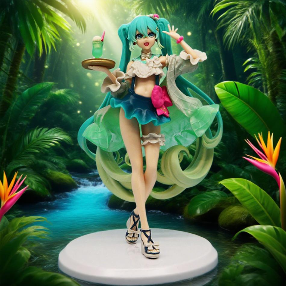 18CM Anime Hatsune Miku Figur Søte Godterier Melon Soda Float Stående Figur Søt Leketøy Gave Samling Action Figur PVC Dukker