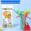 Disposable Individually Wrapped Bendable Art Straws - 100 Pack