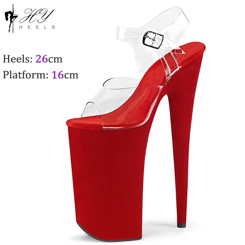 Fashion Nightclub 26cm Suede Pole Dance Shoes Women Cosplay Model Catwalk Waterproof Platform Stripper High Heels Sandals Plus Size 43