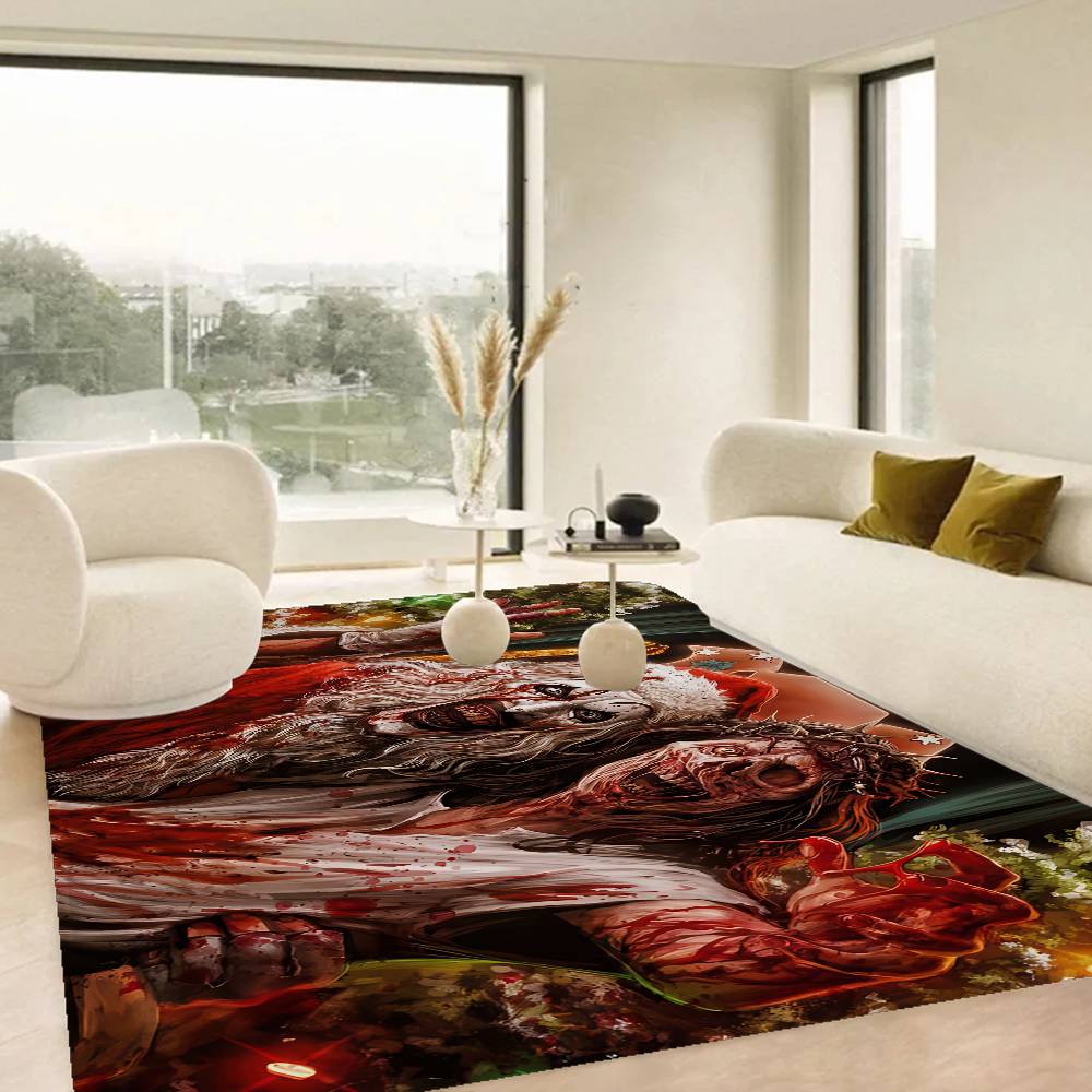 T-Terrifier 3 Horror Clown Movie Floor Mat Cheaper Anti-slip Modern Living Room Balcony Printed Bedside Mats