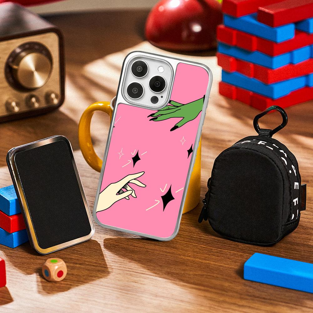 

Pink Wick-ed classic movie poster Phone Case for iPhone 16 15 14 13 12 11 Pro Max Sheepskin Silver-edged protective case iPhone16Plus