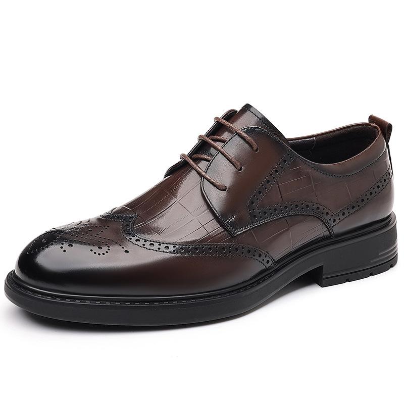 

Men s Genuine Leather Crocodile Pattern Business Shoes - Comfortable, Wear-resistant, High-end Cowhide 41