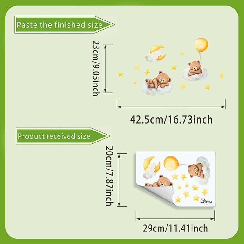 

Glow-In-The-Dark Moon Bear Toilet Stickers Self-Adhesive Removable Bathroom Decoration Wall Windows Car Decals Home Decor