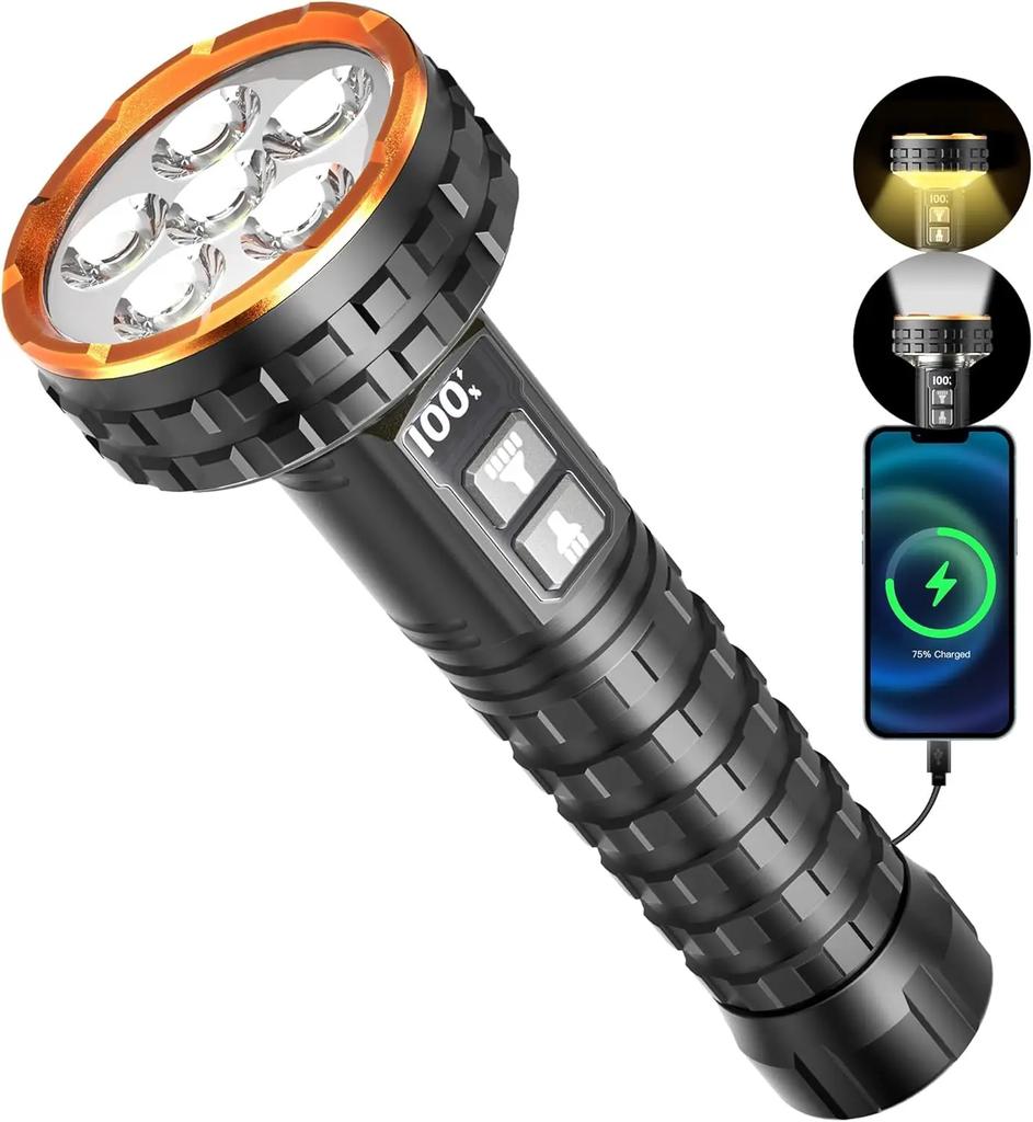 Ultra Bright Long-Range Flashlight Outdoor Strong Light Flashlight Rechargeable Small Mini Portable Household Durable Led Light