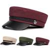 Unisex White Buckle Military Hats Flat Top Baseball Caps For Women Outdoor Sports Cadet Sunscreen Hat