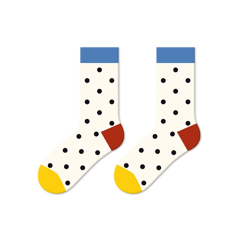 5 Pairs of Female Spring and Autumn Striped Ancient Sports Academy Wind Stockings