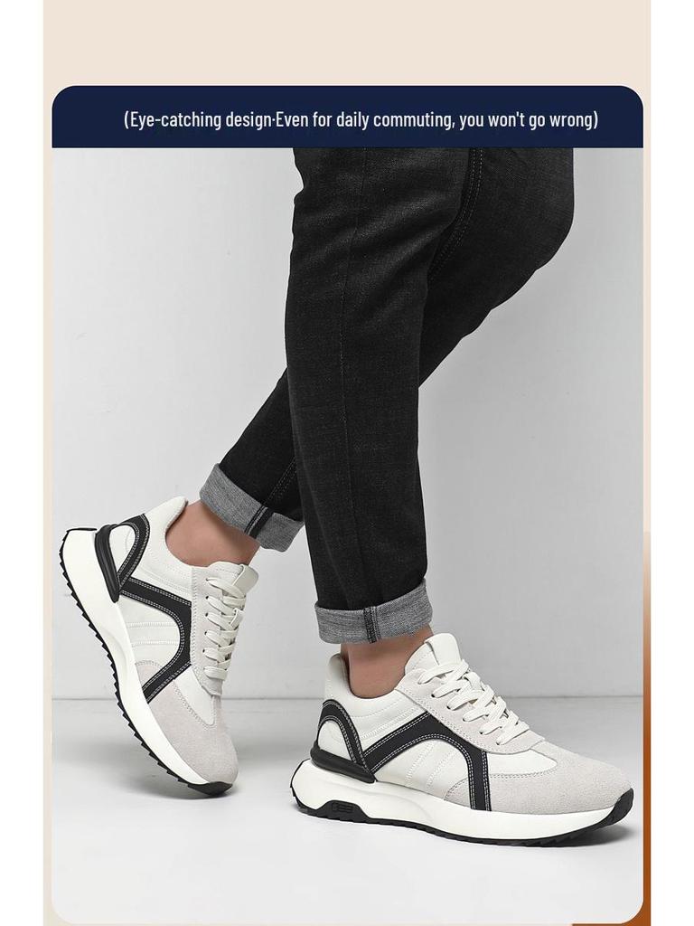 Men's 8cm Height-Boosting Korean Style Casual Skate Sneakers