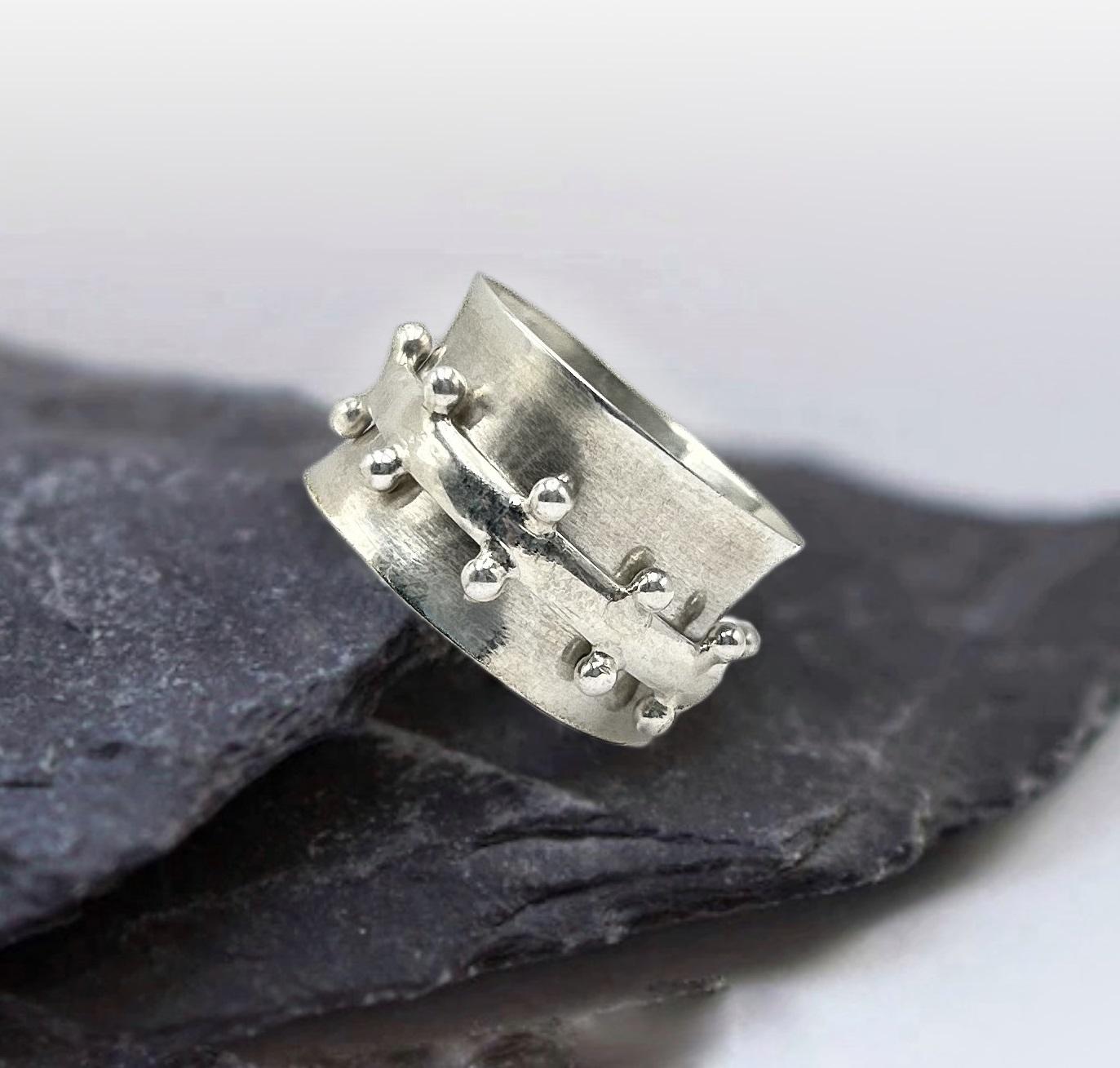 

Кольцо-спиннер для большого пальца из стерлингового серебра 925 пробы, подарок на день рождения, подарок маме, подарок на годовщину для жены, кольцо ручной работы для медитации и тревоги.