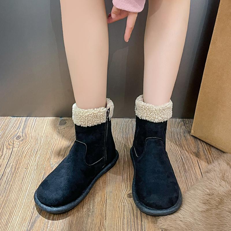 Botine Chelsea Europene și Americane 2024 Noi de Iarnă Scurte din Piele Suede Moale cu Talpă Plată Călduroase Pantofi Sport pentru Femei Zapatos Mujer