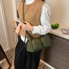 Yogodlns Simple Retro Shoulder Bags for Women Outdoor Travel Ladies Multi-Pocket Crossbody Bag Solid Color Girl Hobos Tote Handbag