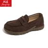 28120 Retro Shoes Women's 2026 Autumn New Soft-soled Casual Shoes Versatile Doudou Shoes
