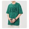 New American High-density Knitted Loose-print Men's T-shirt Short-sleeved