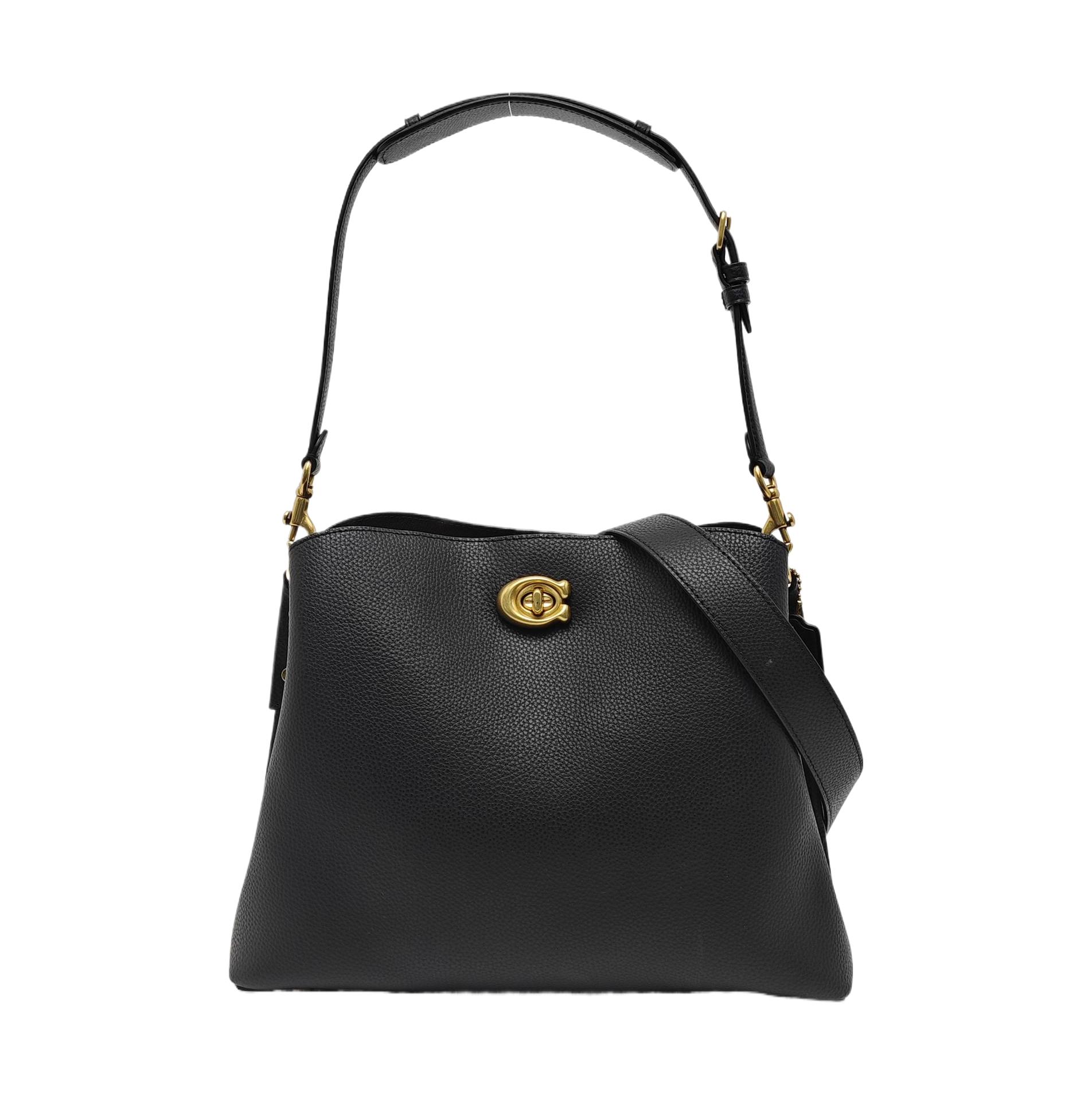 [Pre-Owned] Willow Black Leather Shoulder Bag Tote Crossbody Bag Gold Hardware - Excellent #U4PZ8Q ONE SIZE
