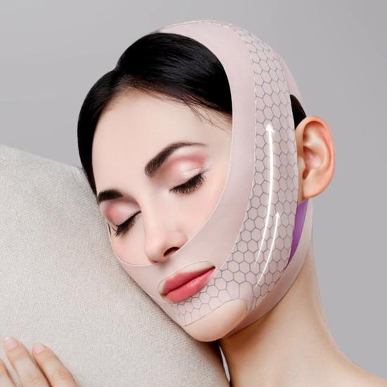 V Line Lifting Mask Chin Strap for Women Face Slimming Strap Reusable V Line Mask Prevent Sagging Jaw Exerciser