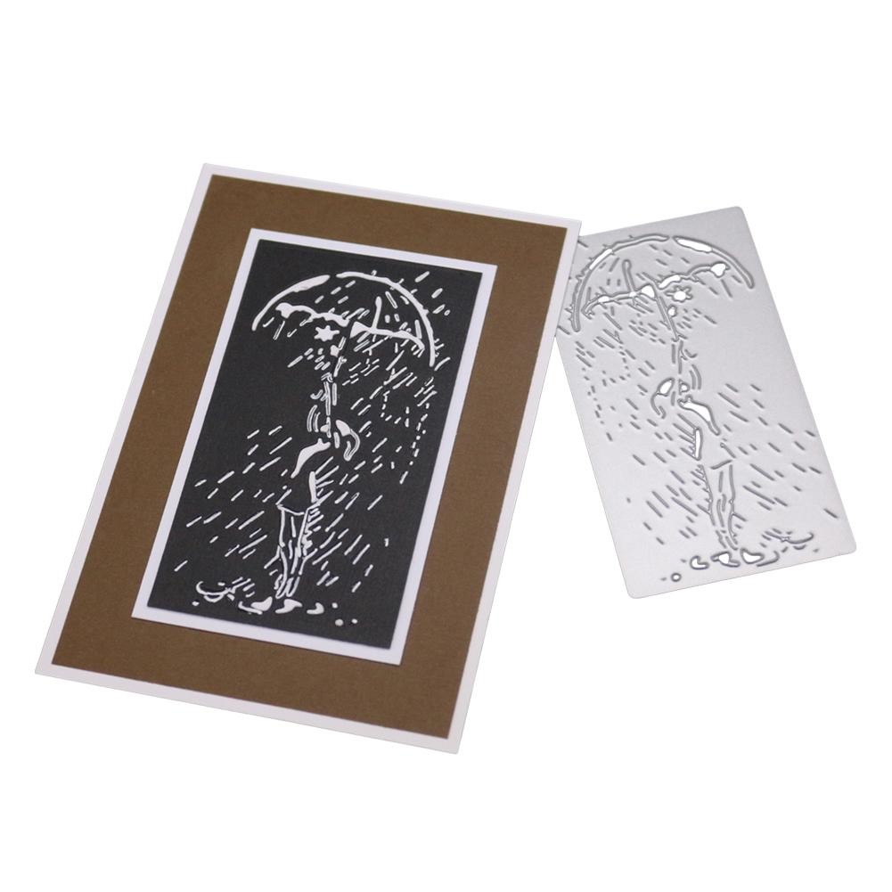 Raise the Umbrella High Frame Metal Silvery Stencil Embossing Cutting Dies For Diy Scrapbooking Paper Album Cards Making