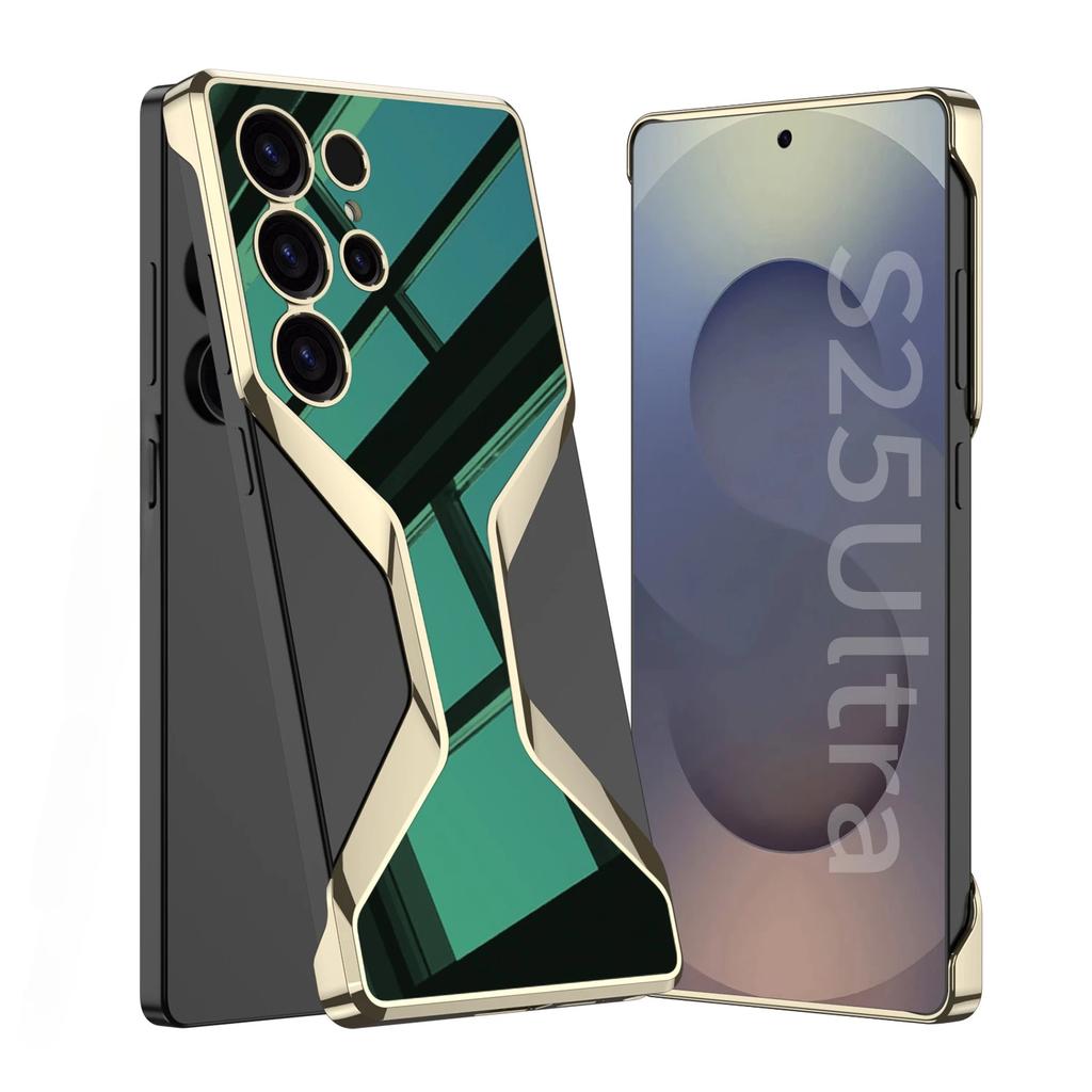 Electroplate Leather Galaxy S25 Ultra Phone Case for Samsung Galaxy S25 Ultra  Plating Plastic Hard Shell Protective Back Cover
