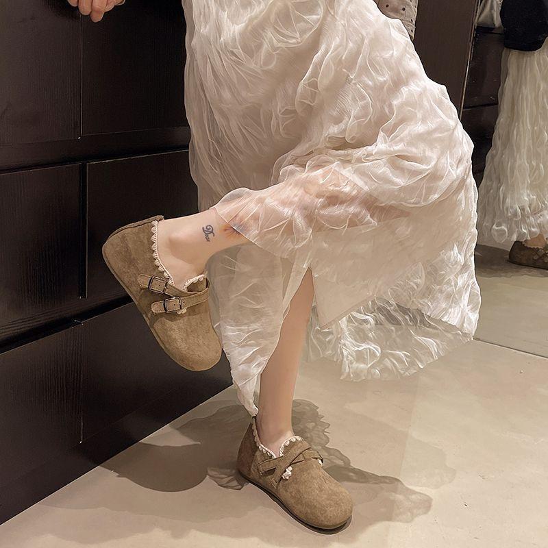 Versatile Mori Korean Version of Soft-soled Outer Bag Head Slippers 2025 Autumn and Winter New Non-slip Retro Style Women's Slippers