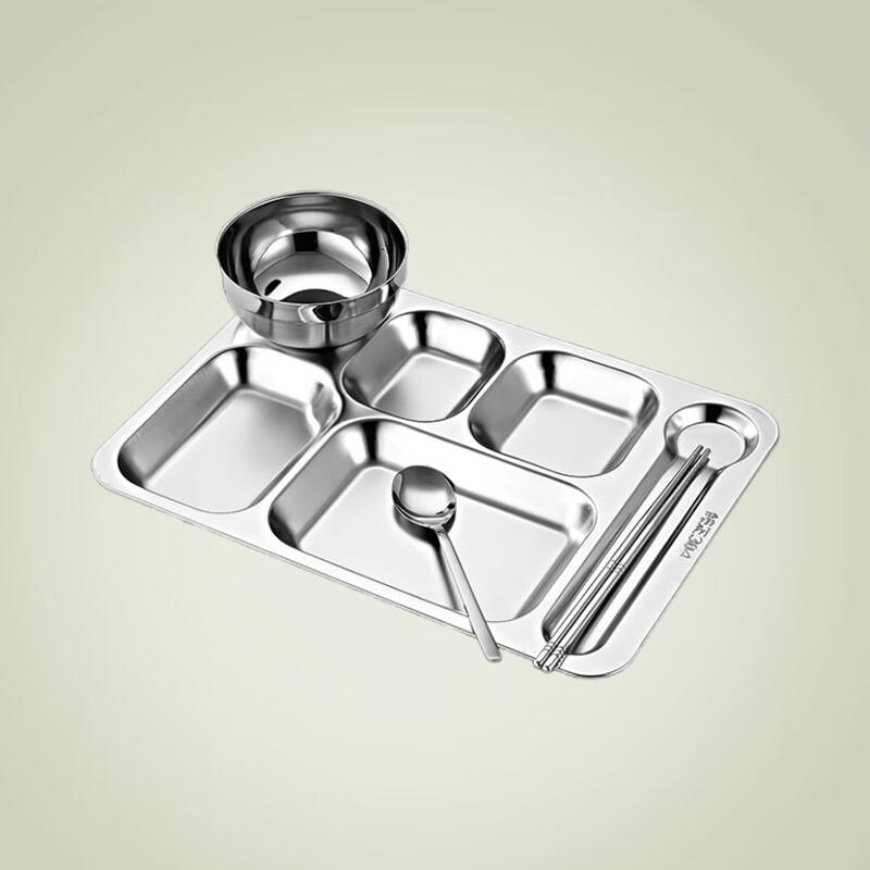 304 Stainless Steel Divided Lunch Tray & Box