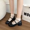 French Retro One-word Buckle Bow Mary Jane Shoes Women's 2025 Summer New Fashion Versatile Single Shoes Small Leather Shoes