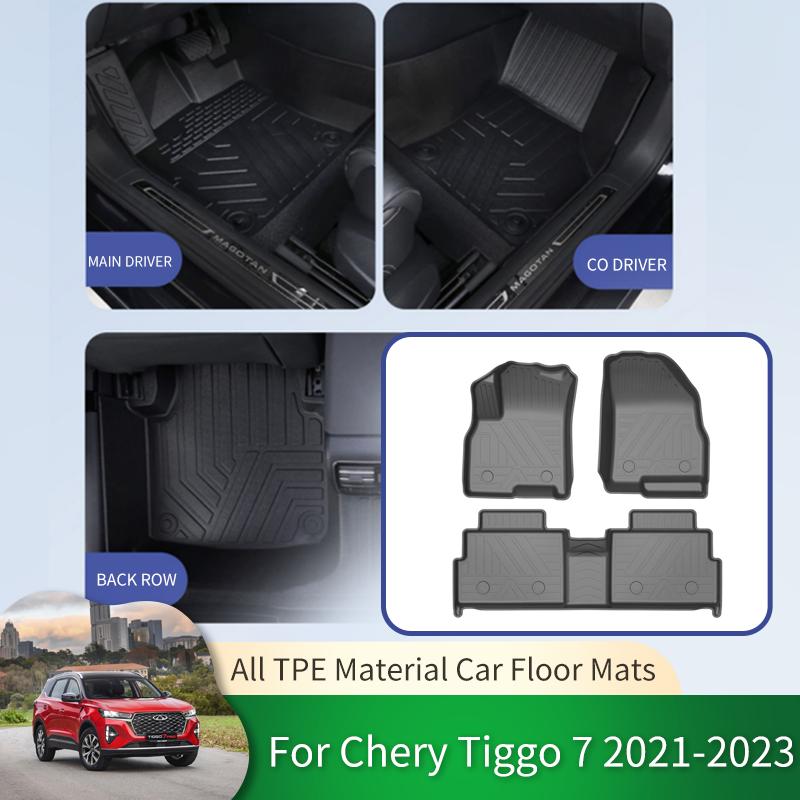 

Для Chery Tiggo 7 Fownix Plus Pro 2022 2023 Автомобильные водонепроницаемые нескользящие коврики Автомобильные водонепроницаемые защитные подкладки для ног