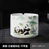 Creative Painted Flower Ceramic Ashtray Dustproof Office Ashtray with Lid Home Cylindrical Ceramic Ashtray Gift Home Decoration