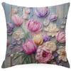 New Retro Floral Pillowcase Creative Oil Painting Engraving Style Print Home Sofa Cushion Pillowcase