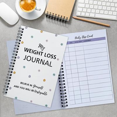 Fitness Diary - A5, Includes Pounds Lost & Body Measurements , Fitness Planner, Goals And Reflections Sections