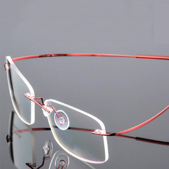 Rimless Lightweight Rectangular Super Elastic Metal Frame Unisex Flexible Optical Glasses Reading Glasses Eyewear Handmade