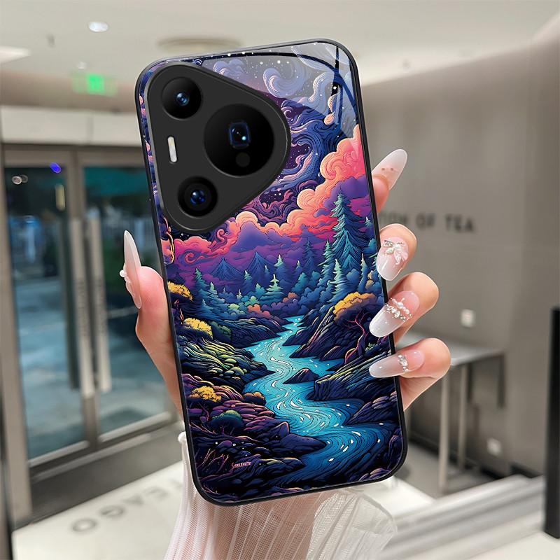 

For Huawei Pura 70 Pro Plus P60 P40 Lite Pro Nova 7i 6 SE Tempered Glass Phone Case Protection Cool Dragon Tiger Hard Back Cover Nova 6 SE