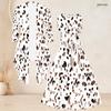 Women Plus Size Two Piece Set Printed Sleeveless Round Neck Tie Waist Flared Dress And Three Quarter Sleeve Cardigan