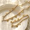Full Cubic Zirconia Stainless Steel Choker Necklace Bracelet Luxury Jewelry Set Women Tennis Chain Star Tassel Pendant Necklace