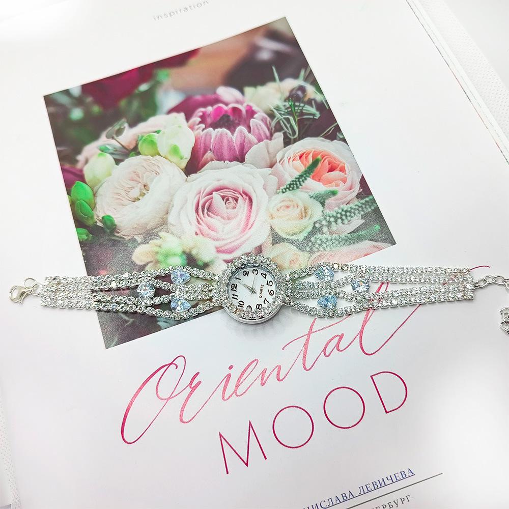 Reloj de Cuarzo para Mujer con Correa Fina Tachonada de Diamantes Estilo Retro Elegante de Negocios