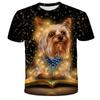 Summer Round Neck Animal Dog Pattern 3D Print Top Fashionable Casual Short Sleeved Men's T-shirts