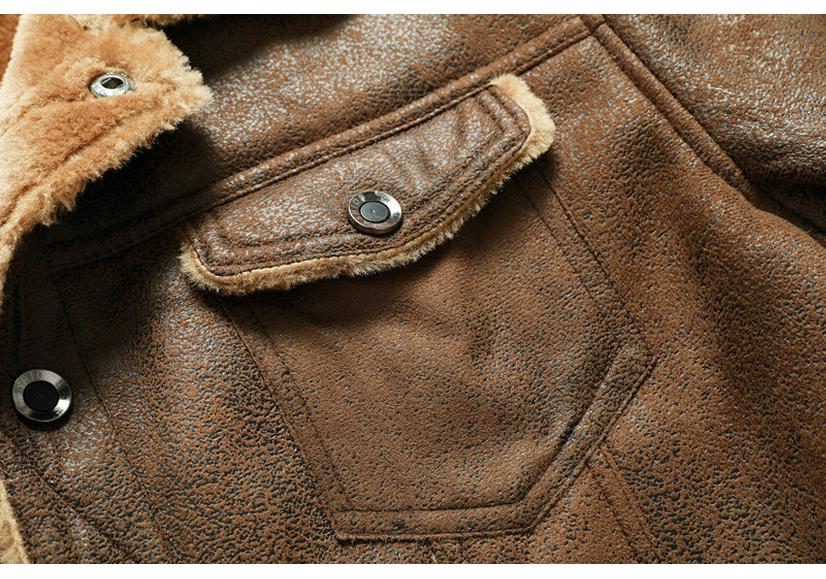 Spring Casual Black Single-Breasted Fleece Jacket with Lapel Fur and Side Seam Pockets