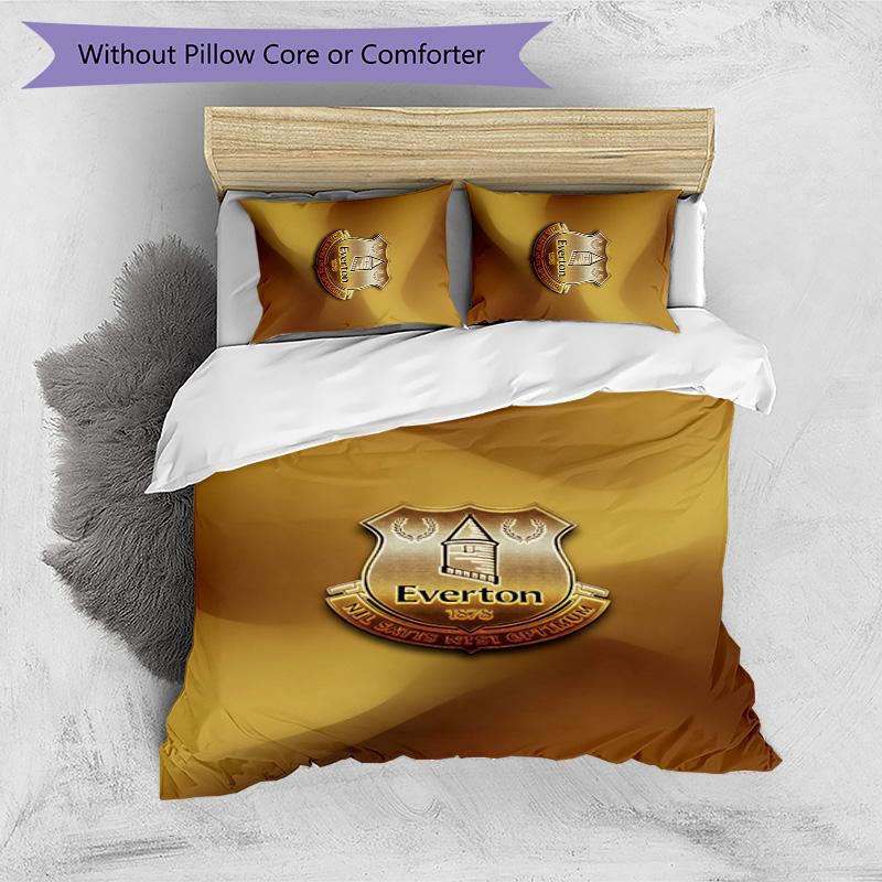 Set Lenzuola Everton Football Stampato 3 Pezzi, Comodo Set Copripiumino per Camera da Letto Amico della Pelle