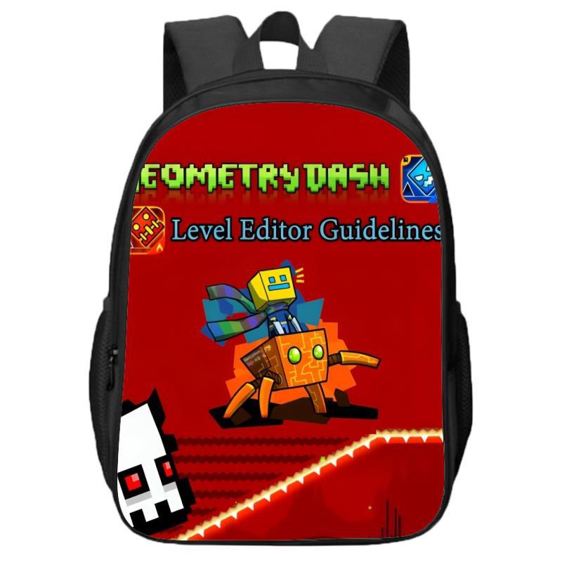 Geometry Dash Doppel-Schicht Rucksack für Grund- und Sekundarschüler und Kinder