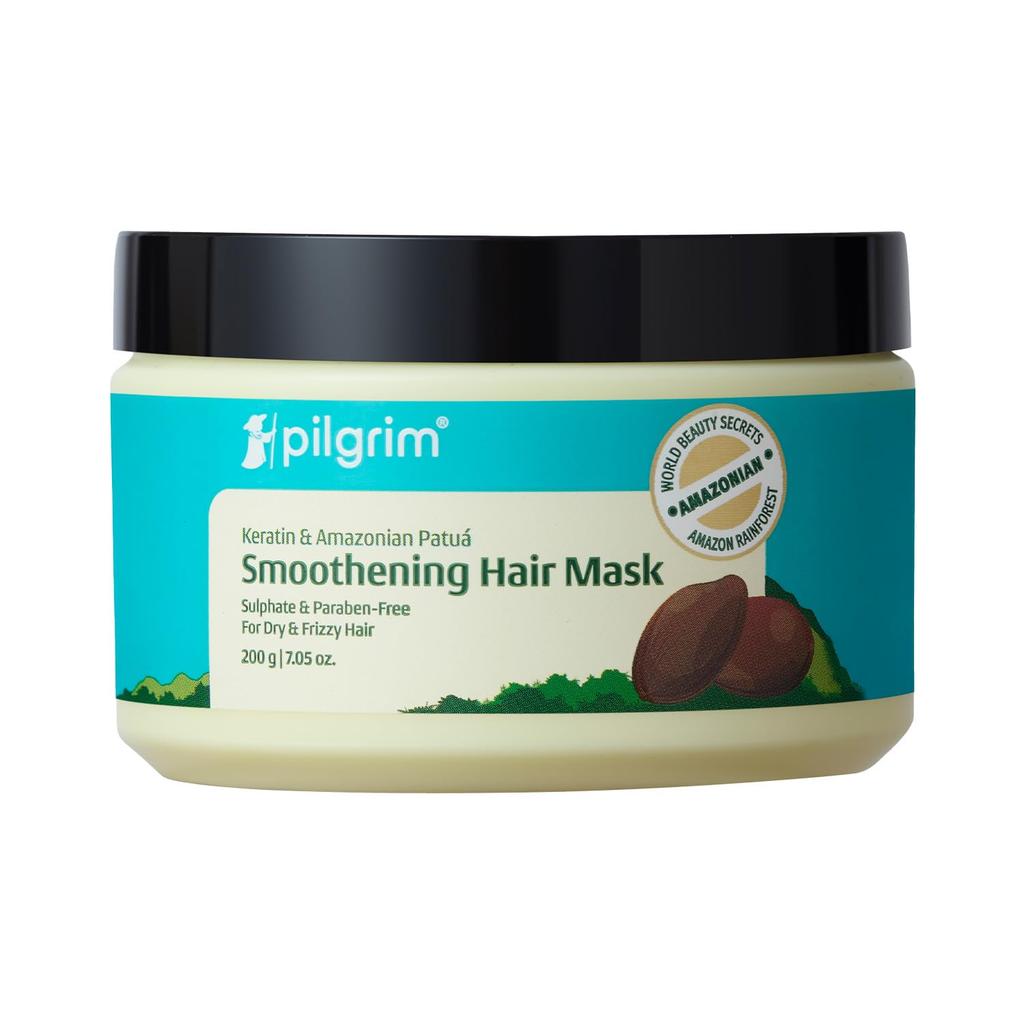 PILGRIM Amazonian Patua & Keratin STRENGTHENING HAIR MASK for Dry & Frizzy Hair with Sacha Inchi for Women & Men|High Shine & Hydration| Smoothenin