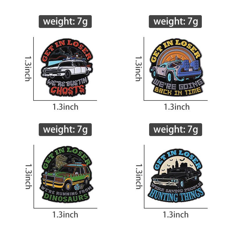 Anime Movies Enamel Pins Custom Cartoon Car WE'RE GOING BACK Brooches Lapel Badges Clothes Punk Jewelry Gift for Friends
