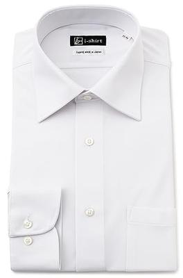 I-shirt Herren Unifarbenes Weißes Hemd, Bügelfrei, Stretch, Ultra-Schnelltrocknend, Slim Fit, Langarm, Bügelfrei, Knitterarm, 004, Weiß, Regular C